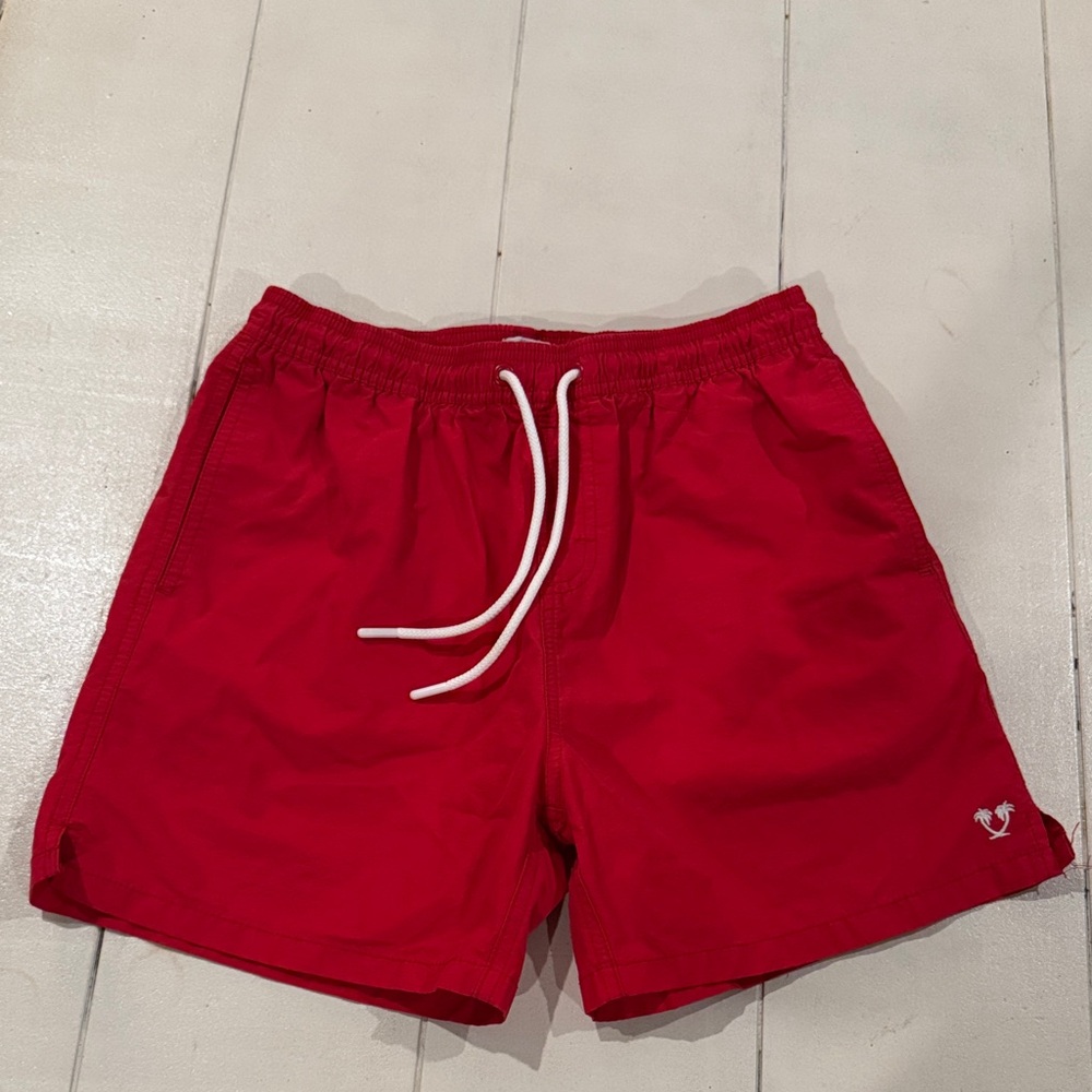 Red Men's Swim Board Shorts